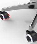 Flat Out Smooth Swivel Chair Casters Polyurethane Rollers Quiet As A Whisper Floor Saver Universal Fit For Office Desk close-up of casters