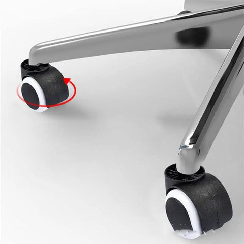 Flat Out Smooth Swivel Chair Casters Polyurethane Rollers Quiet As A Whisper Floor Saver Universal Fit For Office Desk close-up of casters