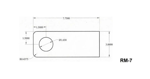 Technical drawing of 2 Pack Beefy Rectangle Weld On Steel Ramp Gate Holders For Trailers Heavy Duty, dimensions labeled.