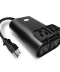 Outdoor Z Wave Dual Smart Outlet With Waterproof Dual Socket No Fuss Repeater Built In Hub Required Works With SmartThings Wink Alexa Google Assistant, black dual outlet with power cord