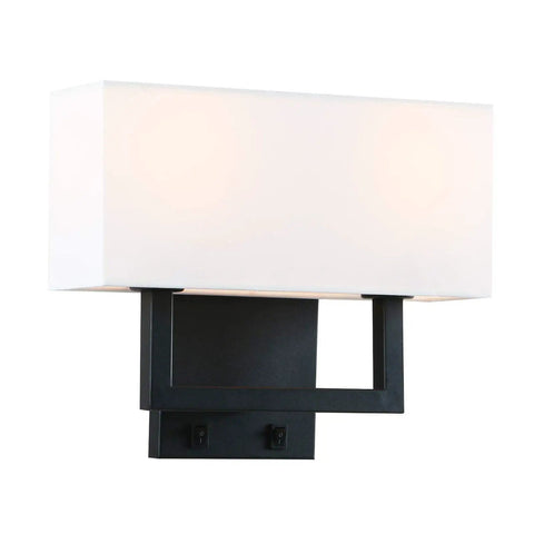 Double Black Wall Sconce Set With White Textile Shades And Easy On Off Switch Modern Living Room Bedroom Bedside Lighting Fixture For Cozy Vibe Lighting Works With E26 Bulbs And Dimmable Options