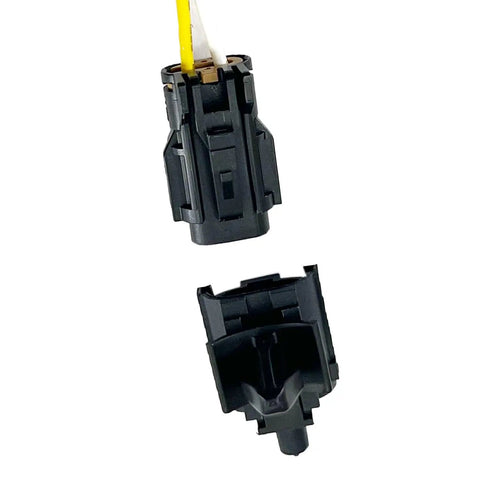 Top Shelf Ambient Temperature Sensor With Connector Pigtail Harness Direct Replacement For Hyundai Kia Elantra Sonata Tucson Forte Optima Rio 969853X000 close-up of wiring harness connectors.