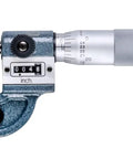 Tube Micrometer With Ratchet Stop For Consistent Wall Thickness Checks On Tubing, 0-1 Inch Range, 0.0001 Inch Resolution, Cylindrical Anvil, Carbide Tipped Spherical Flat And Spherical Faces, Digit Counter, 210g, side view