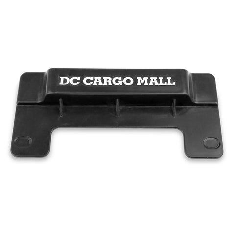 Horizontal E Track Rail End Caps For Trailers And Trucks, black plastic end cap shown front view