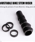 Super Adjustable Bike Stem Riser Extender with gaskets, aluminum alloy, fits 28.6mm one and one eighth inch handlebars.