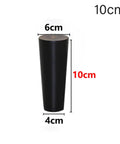 Black Wooden Tapered Furniture Leg 10cm Height, Adjustable 6 To 20 Cm Height, Solid Wood Construction, For Sofas And Cabinets