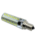 LED light bulb with metal screw base and multiple yellow diodes on cylinder surface