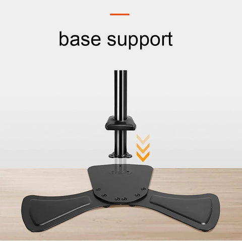 Base support of Hella Sturdy Universal Television Stand Featuring Slick Rolling Wheels Adjustable Height Base for stability.