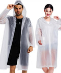 Two Pack Reusable EVA Rain Ponchos For Adults Stay Dry In Any Downpour Lightweight Waterproof Rain Gear With Hood And Drawstring Unisex