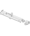 Rock Solid Sliding Bolt Door Latch With Slick Auto Return Action Premium Bronze 100Mm Pocket Door Catch dimensions and details.