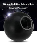 Universal Ball Knob Set For Machines, 10 Pcs Plastic Round Black Handles, Close-Up View