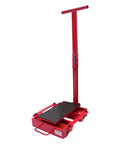 Heavy Duty Industrial Machinery Skates With 4 Rollers For Moving Heavy Equipment In Warehouses And Factories, red carbon steel platform.