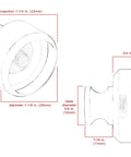 Diagram of G100 Brand Elegance Glass Collection Clear Glass Knob with dimensions and polished nickel base details