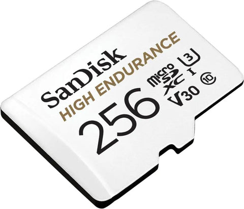 256GB High Endurance MicroSDXC Card With Adapter For Dash Cams And Home Monitoring Systems, C10 U3 V30 4K UHD Ready