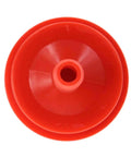Top view of Heavy-Duty Lawn Mower Inline Gas Fuel Filter 1/4 Inch ID, 150 Micron Element, red plastic material
