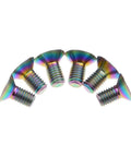Top Shelf Gr5 Titanium Bolts M5 X 10 mm Hex Socket Countersunk Head 6 Piece Rainbow Finish, lightweight titanium fasteners.