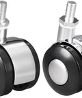 Close-up of Heavy Duty 2 Inch Swivel Furniture Casters With Locking Brake M8 Threaded Stem showing smooth roller design.
