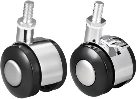 Close-up of Heavy Duty 2 Inch Swivel Furniture Casters With Locking Brake M8 Threaded Stem showing smooth roller design.