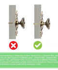 Diagram showing vintage style round drawer knobs for dresser cabinet cupboard wardrobe pull handles with screws pack of 6 golden antique brass retro look ready for easy DIY cabinet makeover, correct and incorrect board thicknesses for screw installation.