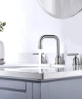 Two Handle 8 Inch Widespread High Arc Bathroom Faucet Brushed Nickel Sleek Look With Spot Resistant Finish