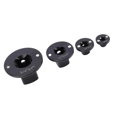 Ultra Low Profile Impact Socket Adapter Set For 1/4 To 3/8 3/8 To 1/2 And 1/2 To 3/4 Drive Sizes With Stubby Ratchet Reducer Conversion Kit Perfect For Tight Engine Bays And Confined Spaces., black impact socket adapters set on white background