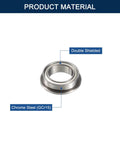 HiPicco MF128ZZ flanged ball bearing, 8 mm ID x 12 mm OD x 3.5 mm width, chrome steel GCr15, double shielded