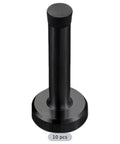 Set Of 10 Black 3.7 Inch Door Stops With Stainless Steel Body And Rubber Bumper, Wide Base Wall Protector For Home And Office.