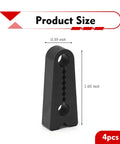 Product size of Heavy Duty Silicone Car Door Slam Blockers Four Piece Set Universal Vehicle Shock Absorbers in glossy black.