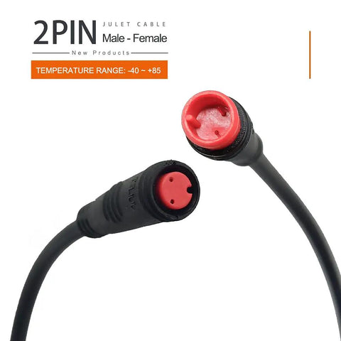Ebike Extension Cable 2Pin Waterproof Male To Female Connector Set for brake display throttle lights signal wiring durable DIY