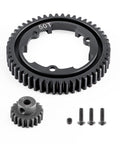 50T Spur Gear 1.0 Mod Hardened Steel With 20T Pinion Gear Upgrade Kit For Traxxas 1/5 X-Maxx RC, 1/7 XO-1, 1/10 Maxx, 1/10 E-Revo 2.0 VXL Replace 6450/6448, including screws.