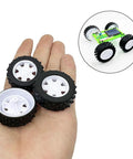 Three wheels from Ten Piece 37mm Plastic Toy Car Wheels Set with Five 100mm Metal Axle Rods for RC Cars Trucks Robots and DIY Model Toys