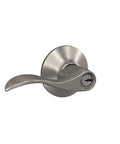 Accent Door Lever With Keyed Entry Lock In Satin Nickel, Easy Install Self Aligning Screws, Front Door Security Upgrade