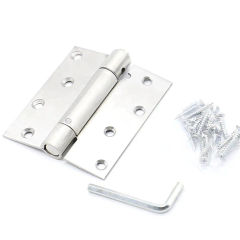Slick Stainless Steel Door Hinges With Ball Bearing And Built In Dampers For A No Squeak Quiet Close 4 Inch Spring Hinge with screws
