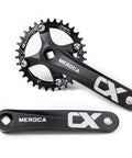 Single Speed Square Taper Mountain Bike Crankset, 170mm, 104BCD Narrow Wide Chainring Options 32T To 42T, Beefy Black