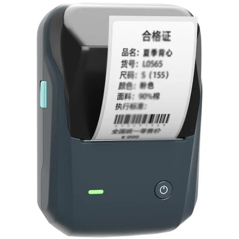 Jingchen Handheld Coding Machine For Clothing Price Tags And Jewelry Labels Auto Paper Bin With Smart Template Recognition Fast Labeling Printer showing a price label being printed.