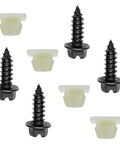 Four Piece Heavy Duty License Plate Screw Kit Rustproof Zinc Plated Auto Fasteners Black Car Bolts with Nylon Collars