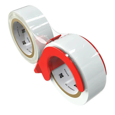 Clear Packing Tape With Dispenser 2 Pack Refills 1.88 Inch By 55 Yard Packaging Tape for Shipping Mailing Moving with red dispenser