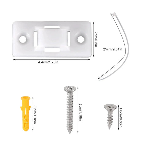 Tough As Nails Anti Tip Furniture Anchors Kit with wall mount, screws, and nylon straps for securing furniture.