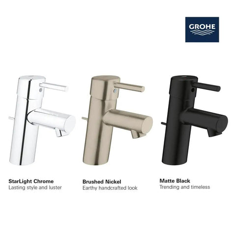 Concetto Single-Hole One-Handle Bathroom Faucet Chrome Finish S-Size 1.2 GPM Drip-Free Ceramic Disc Valve Brass Body Angled Spout