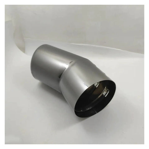 Stainless Steel Black Exhaust Tail Pipe Guard Cover Universal Fit Exterior Muffler Trim With Weatherproof Coating And Sleek Glossy Black Finish Adds Rugged Style Protection And A Dope Road Ready Look angled view