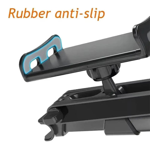 Close-up view of the rubber anti-slip feature on the Heavy Duty Car Headrest Tablet Mount For Tesla Cybertruck.