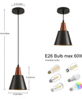 Top Tier Black Pendant Lights Set Of Two Slick Wooden Dome Fixtures For Kitchen Island Or Rustic Barn with dimensions.