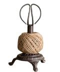 Heavy Duty Cast Iron Twine Holder With Natural Jute Twine And Carbon Steel Scissors, Retro Classic Design, side view