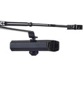 Heavy Duty Door Closer With Adjustable Speed For 25Kg To 85Kg Doors, Hydraulic Buffer Soft Close, black aluminum finish