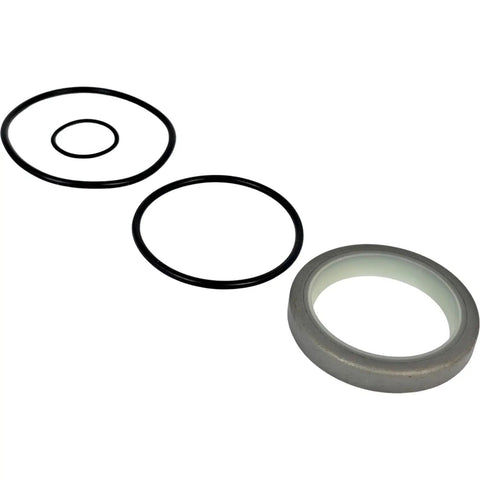 Heavy Duty Hydraulic Cylinder Seal Kit For Bush Hog Front End Loader M300 And Two And A Quarter Inch Cylinder With One And A Half Inch Rod Fits 2426QT 2427QT 2446QT 2447QT Mid Mount Loader Rebuild Kit hydraulic seals shown