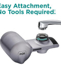 3-In-1 Lead-Reducing Faucet Water Filter System For Sink, NSF And WQA Certified, metallic grey, easy tool-free attachment