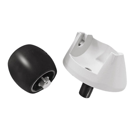 Front caster wheel and white mounting housing for Roborock Qrevo Curv/Edge/Saros 10R vacuum, grey caster with black wheel