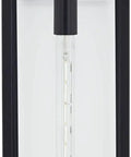 Front view of Modern Industrial Outdoor Wall Light Fixture in Mystic Black with 27 inch clear glass panels