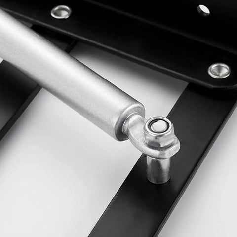Close-up of Two Pack Hydraulic Lift Top Hinges For Coffee Tables featuring steel connection point for smooth glide motion.