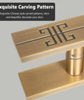 H Shaped Glass Sliding Barn Door Handle Pull For 14mm Thick Doors Interior Exterior Entrance Dope Modern Door Pull Bar For Shower Hotel Mall And More Easy Install close-up of handle with exquisite carving pattern